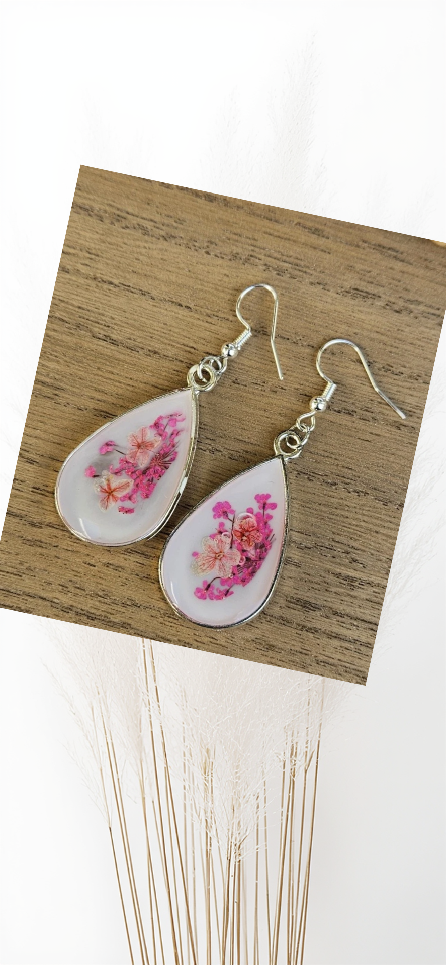 Resin flower earrings Jewelry gift